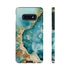 Aquamarine inspired Geode in Watercolor - Impact Resistant Phone Case Samsung Galaxy S10E Matte